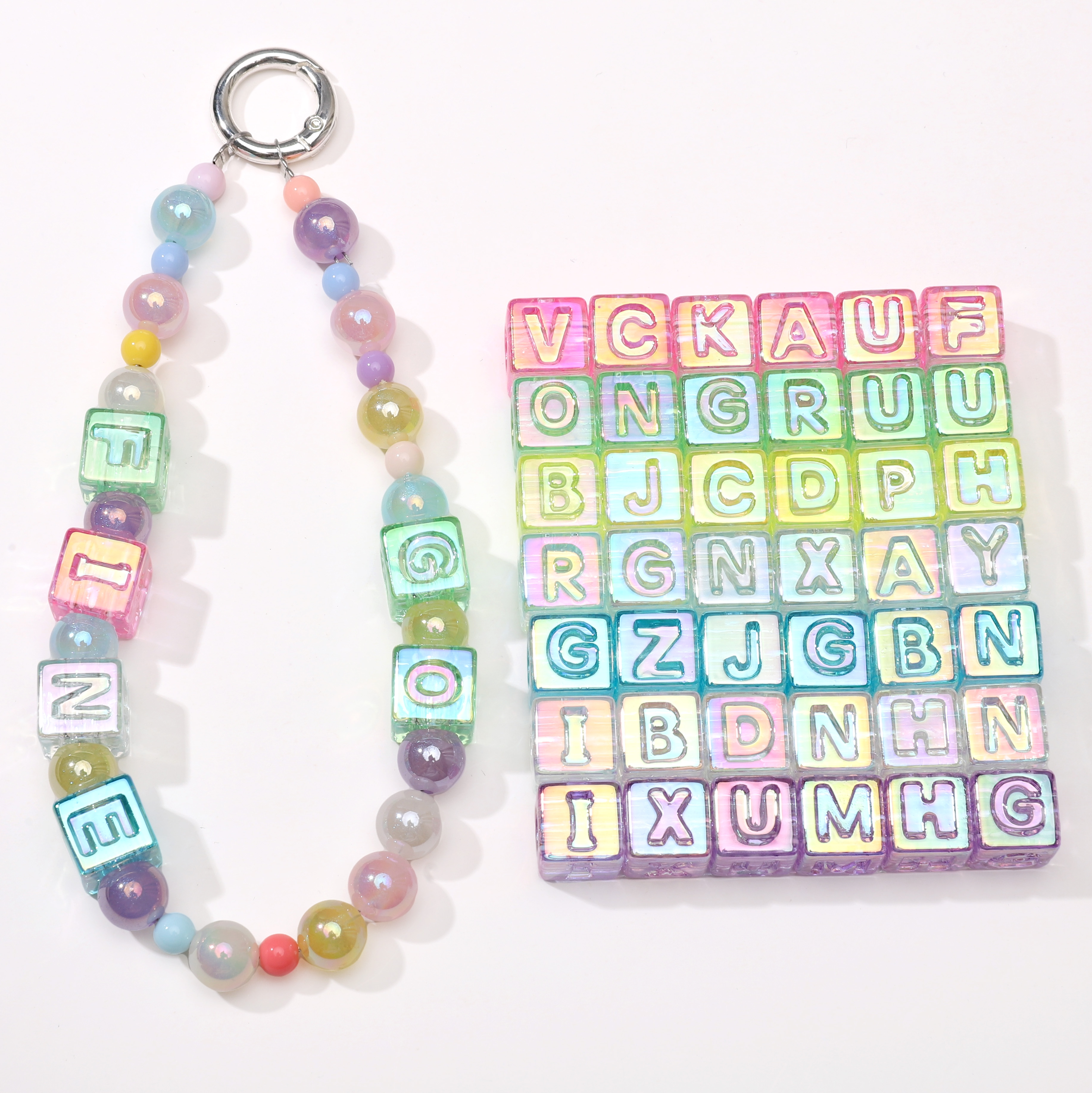 Men'S Accessories Jewelry - 10Pcs beading Colorful Clear Letter Beads