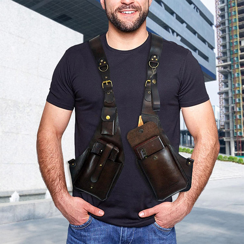 Men Accessories Box - Adjustable Wallet Phone Case Double Shoulder
