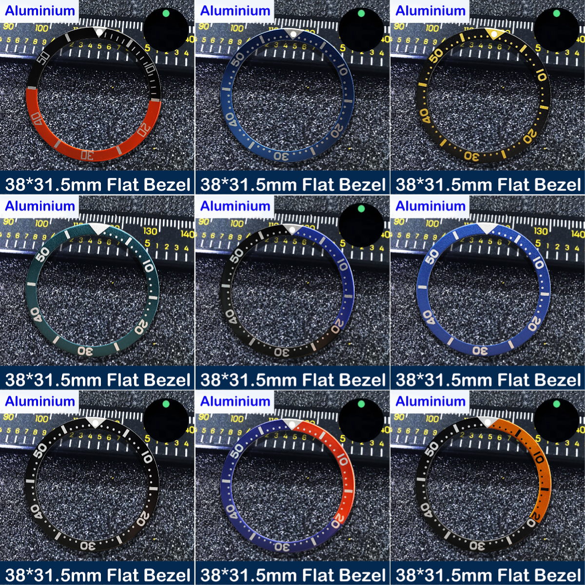 Quality Men'S Accessories - High Quality 38mm*31.5mm Flat aluminum Bezel