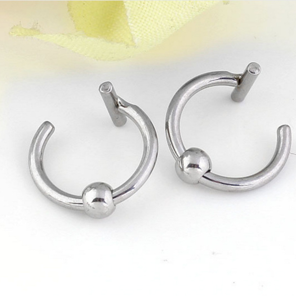 Men Accessories To Wear - 4Pcs Stainless Steel Nose Ring C-Shaped