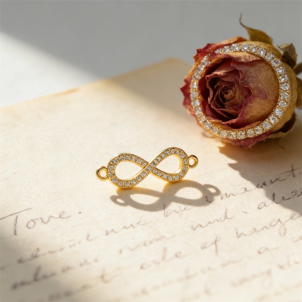 Men'S Accessories Jewelry - 2Pcs Infinity Connectors Brass Zircon Handmade