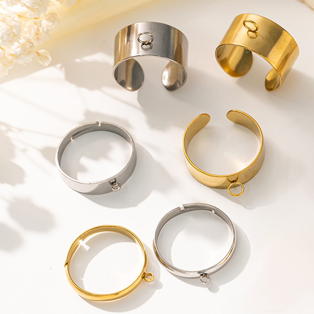 Men'S Accessories Jewelry - 5pcs/Lot Stainless Steel Gold Color Open