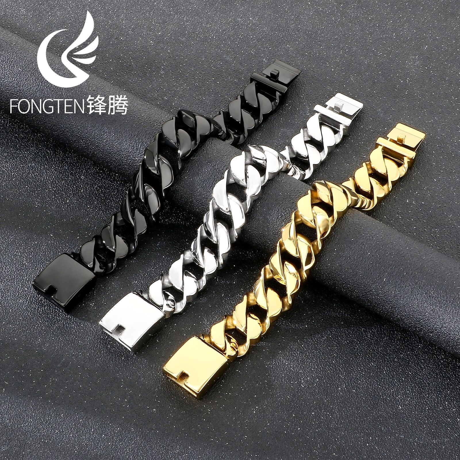 Men'S Accessories Affordable - Fongten 21mm Affordable Luxury Wide Cuban