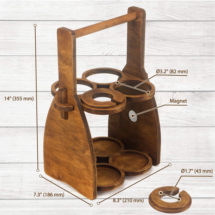 Wine Bottle and Glasses Caddy  - Men'S Accessories Organizer Tray ulasan dan harga