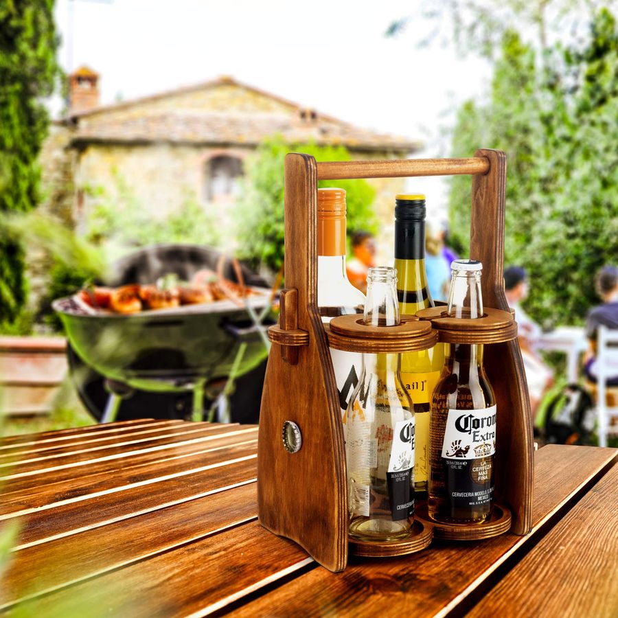 Wine Bottle and Glasses Caddy  - Men'S Accessories Organizer Tray ulasan dan harga