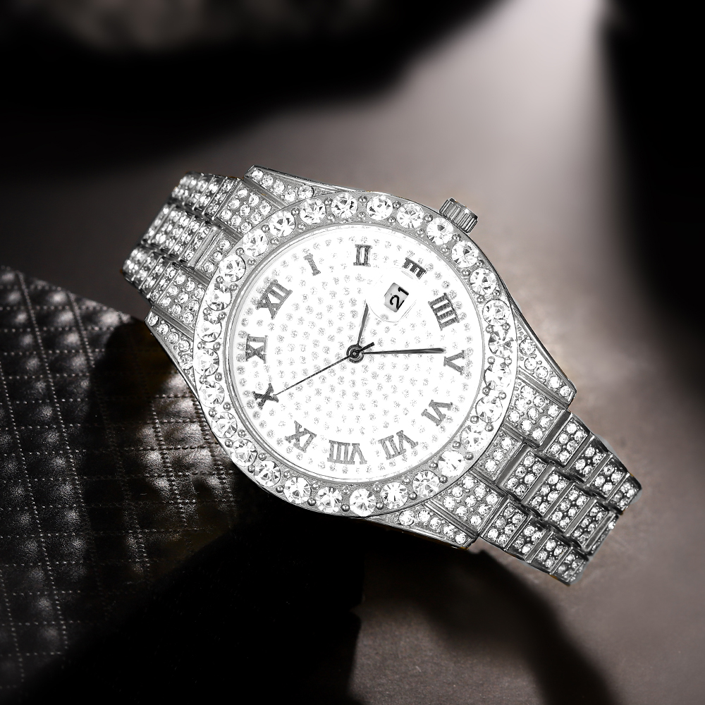 1 Hip-hop Full Diamond Silver  - Quality Men'S Accessories ulasan dan harga