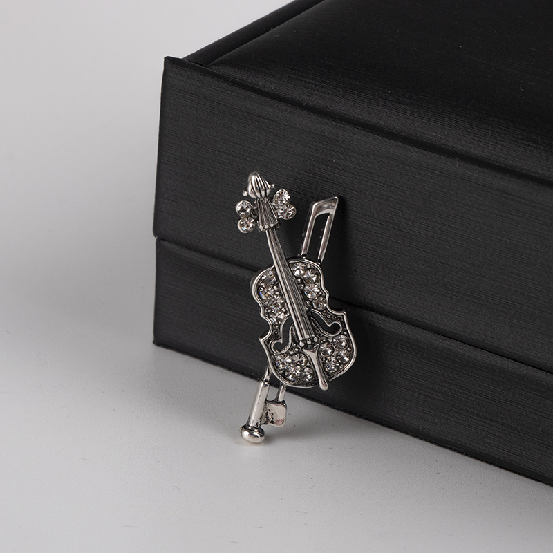 Crystal Violin Brooch Jewelry  - Quality Men'S Accessories ulasan dan harga