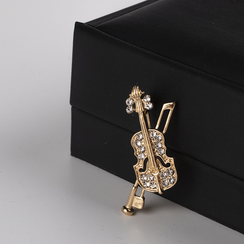 Crystal Violin Brooch Jewelry  - Quality Men'S Accessories ulasan dan harga