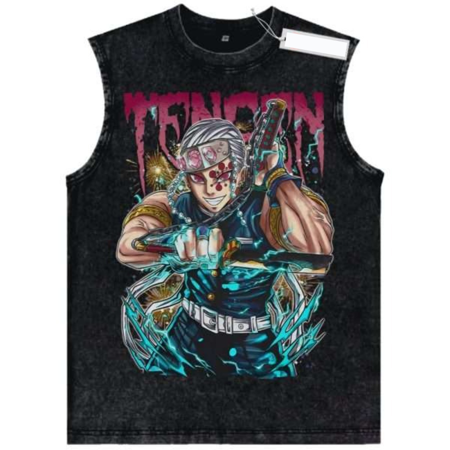 Y2k Retro Washed Demon Slayer  - Men Accessories To Wear ulasan dan harga