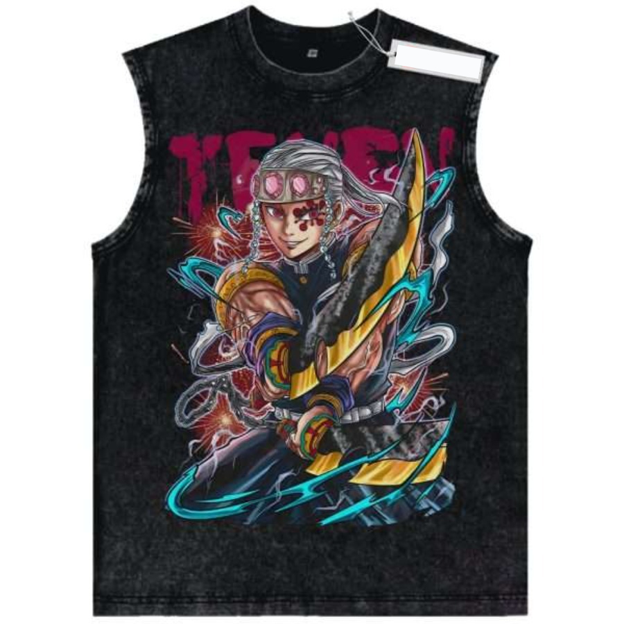 Y2k Retro Washed Demon Slayer  - Men Accessories To Wear ulasan dan harga