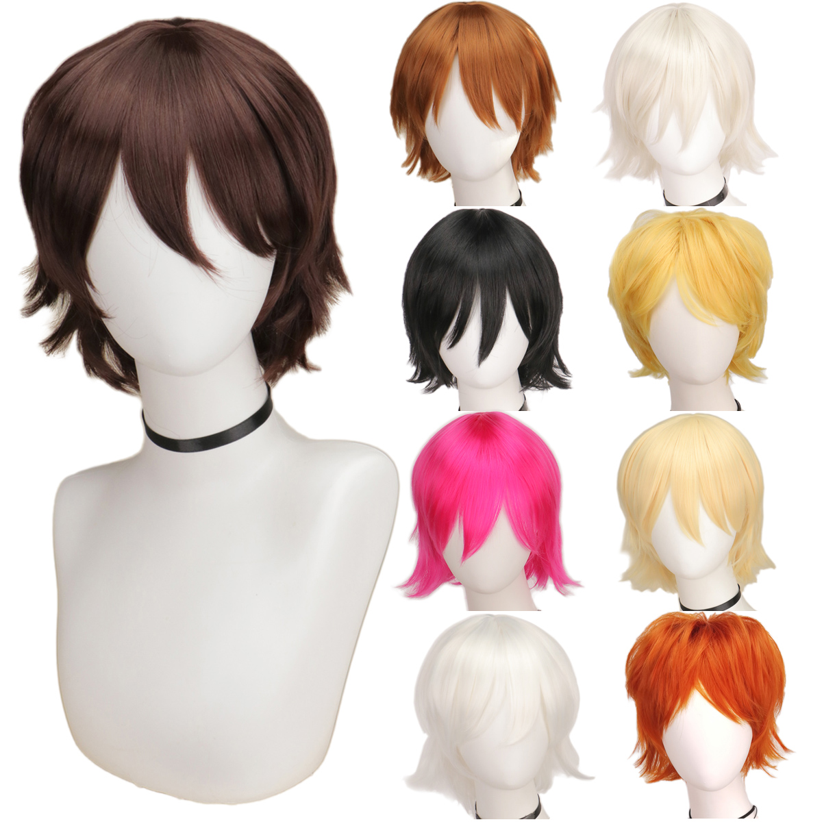QQXCAIW Male Wig Black White P - Men Accessories Korea ulasan dan harga
