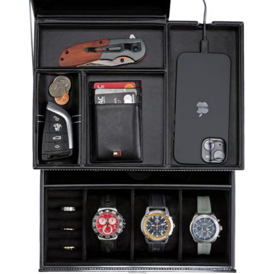Mens Jewelry Box Organizer and - Men'S Accessories Organizer Tray ulasan dan harga