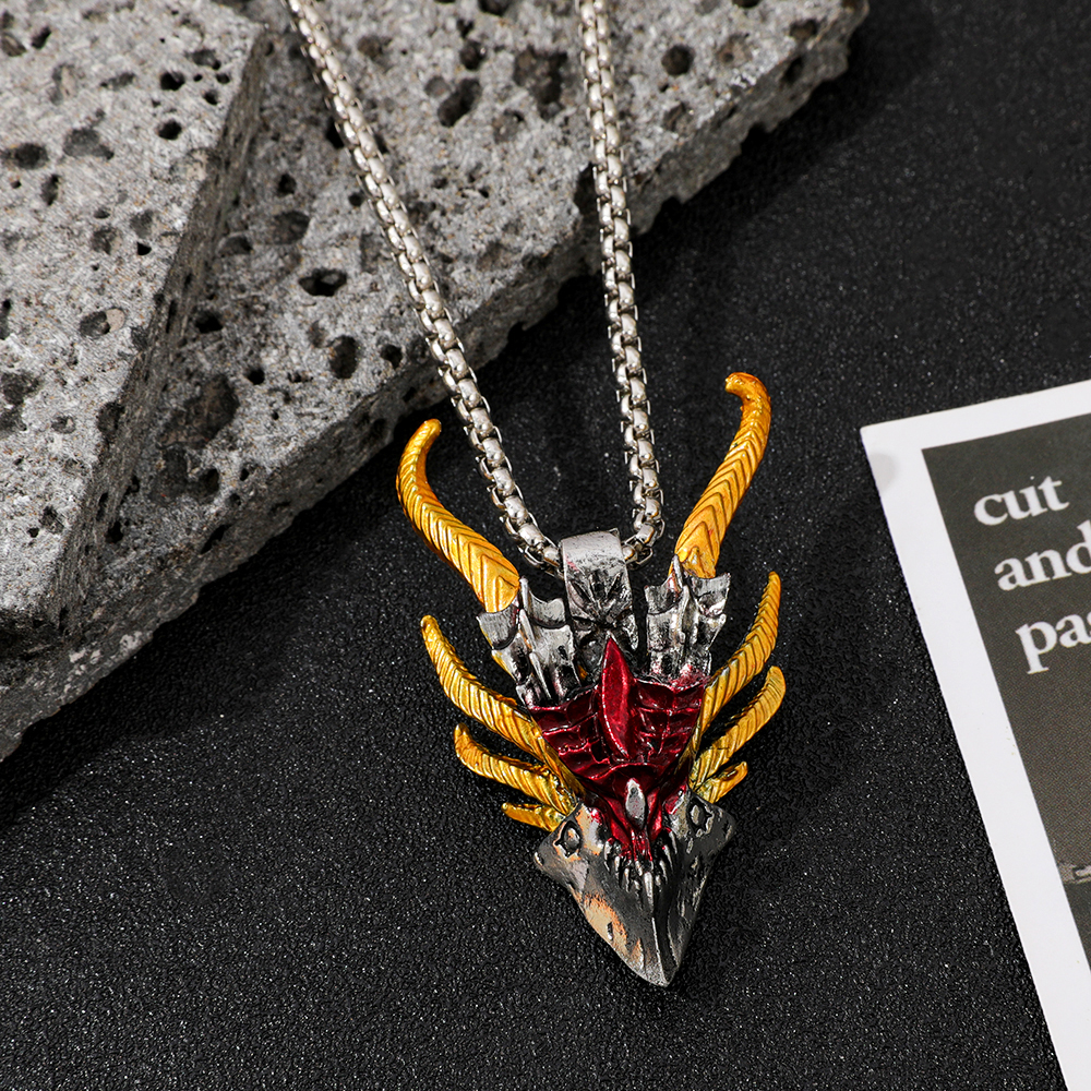 Retro Hip-Hop Evil Dragon Head - Men'S Accessories Jewelry ulasan dan harga