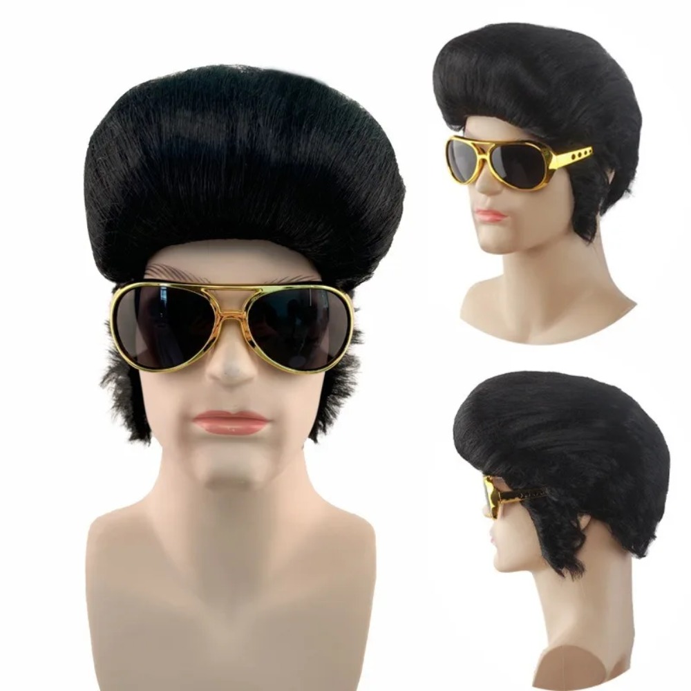 Retro Man Star Cosplay Wig Bla - Men Accessories To Wear ulasan dan harga
