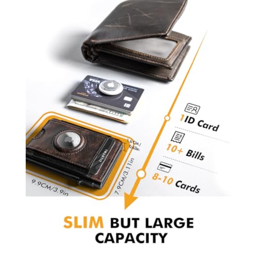 Slim Airtag Wallet for Men: Po - Money Clip Slim ulasan dan harga