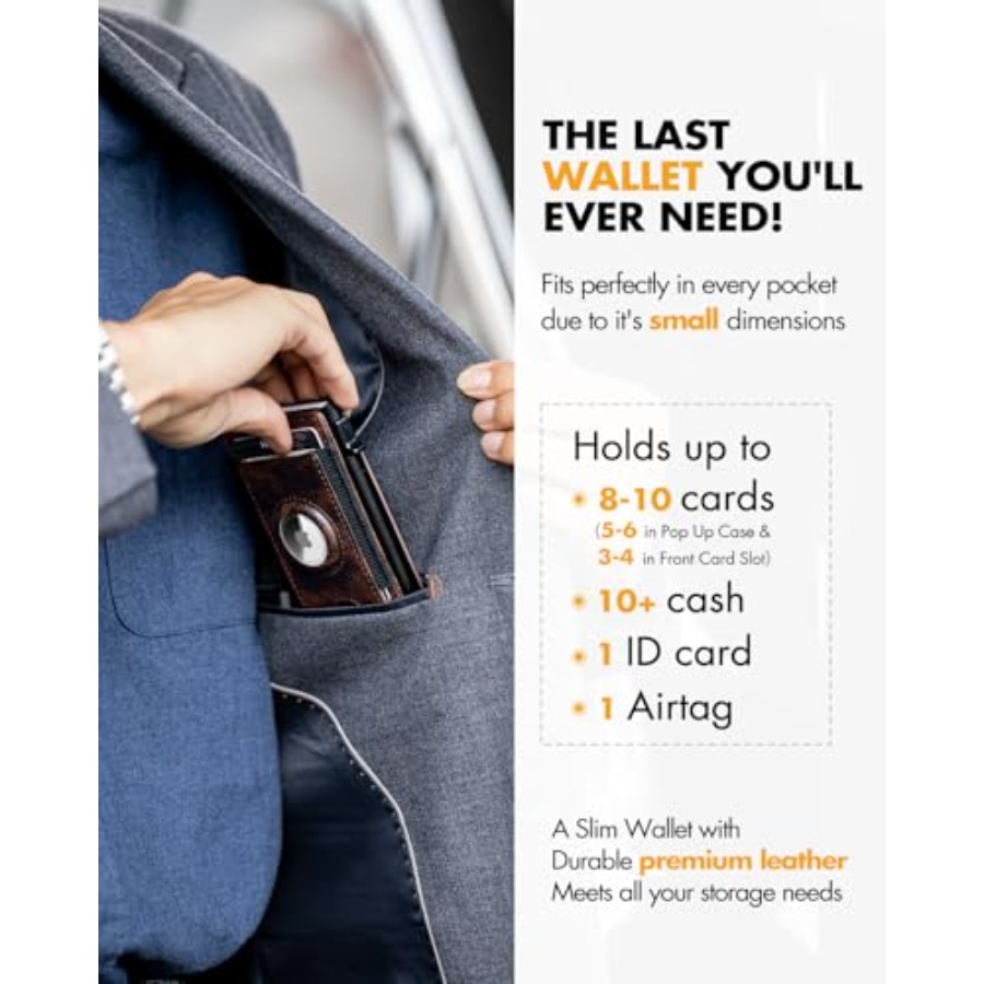Slim Airtag Wallet for Men: Po - Money Clip Slim ulasan dan harga