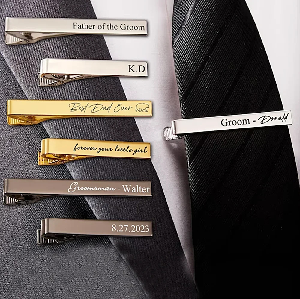 New Custom Carved Name Tie Cli - Quality Men'S Accessories ulasan dan harga