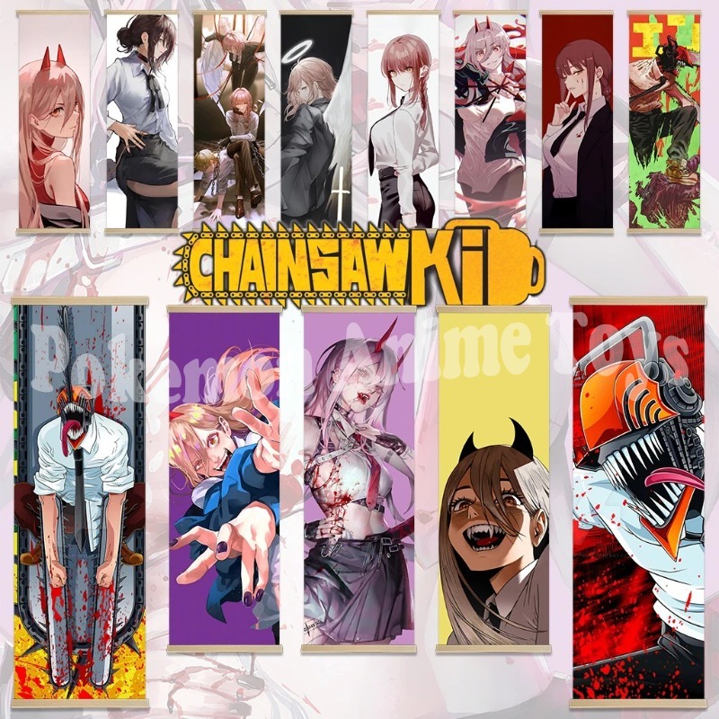 Chainsaw Man Anime Poster Wood - Quality Men'S Accessories ulasan dan harga