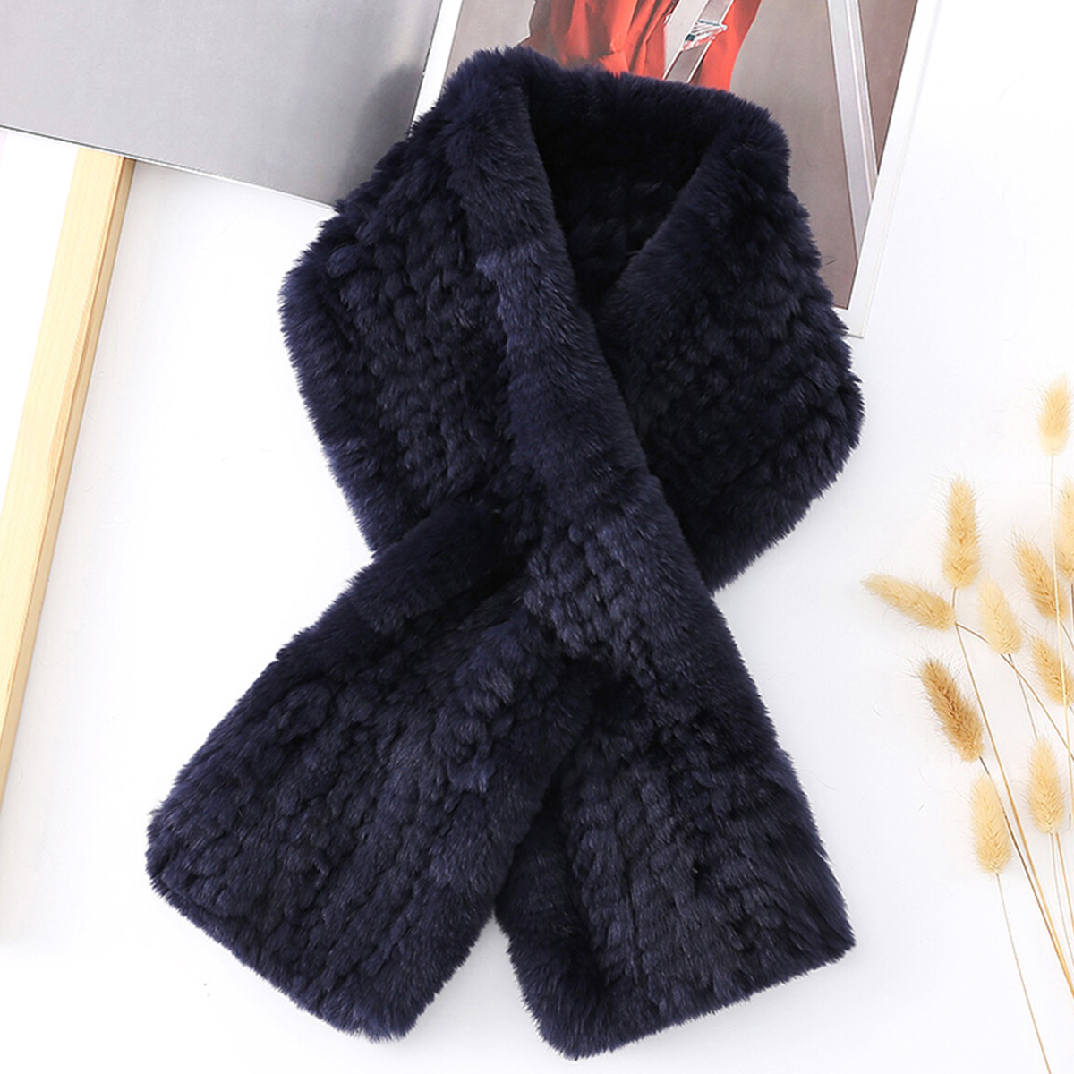 FEIMANYUAN Real Rabbit Fur Sca - Men Accessories Sale ulasan dan harga