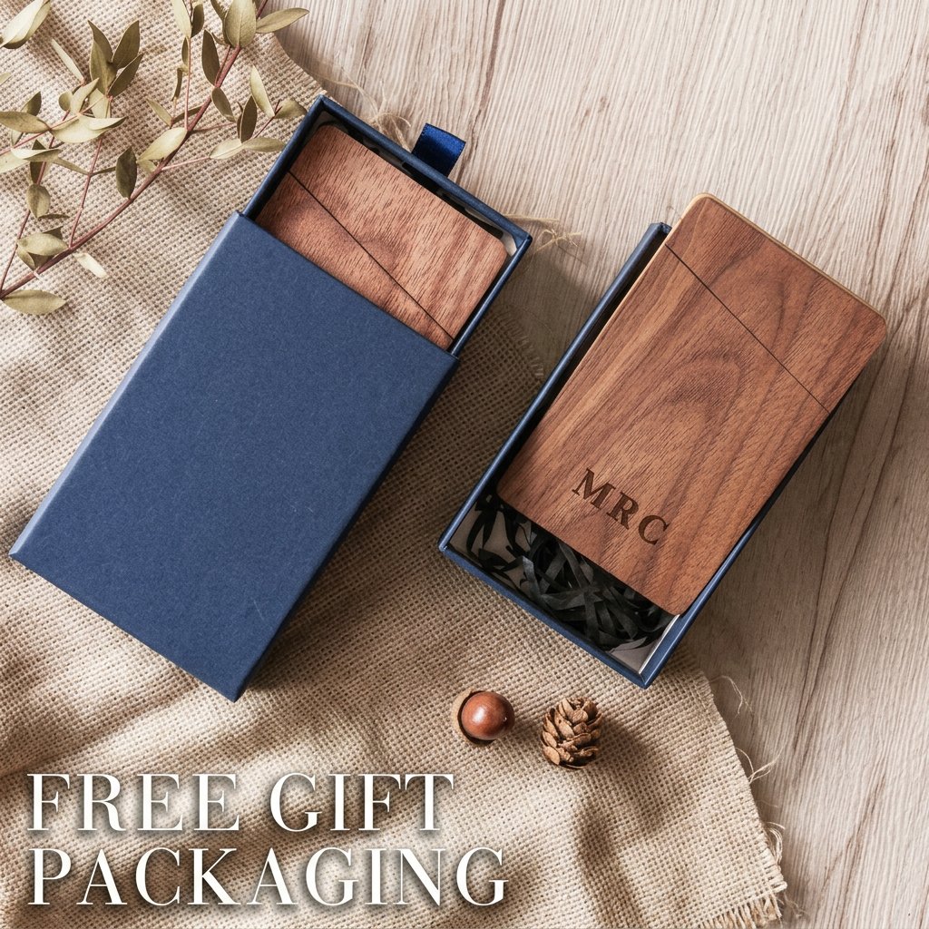 Business Card Holder Wooden Of - Men Accessories Box ulasan dan harga