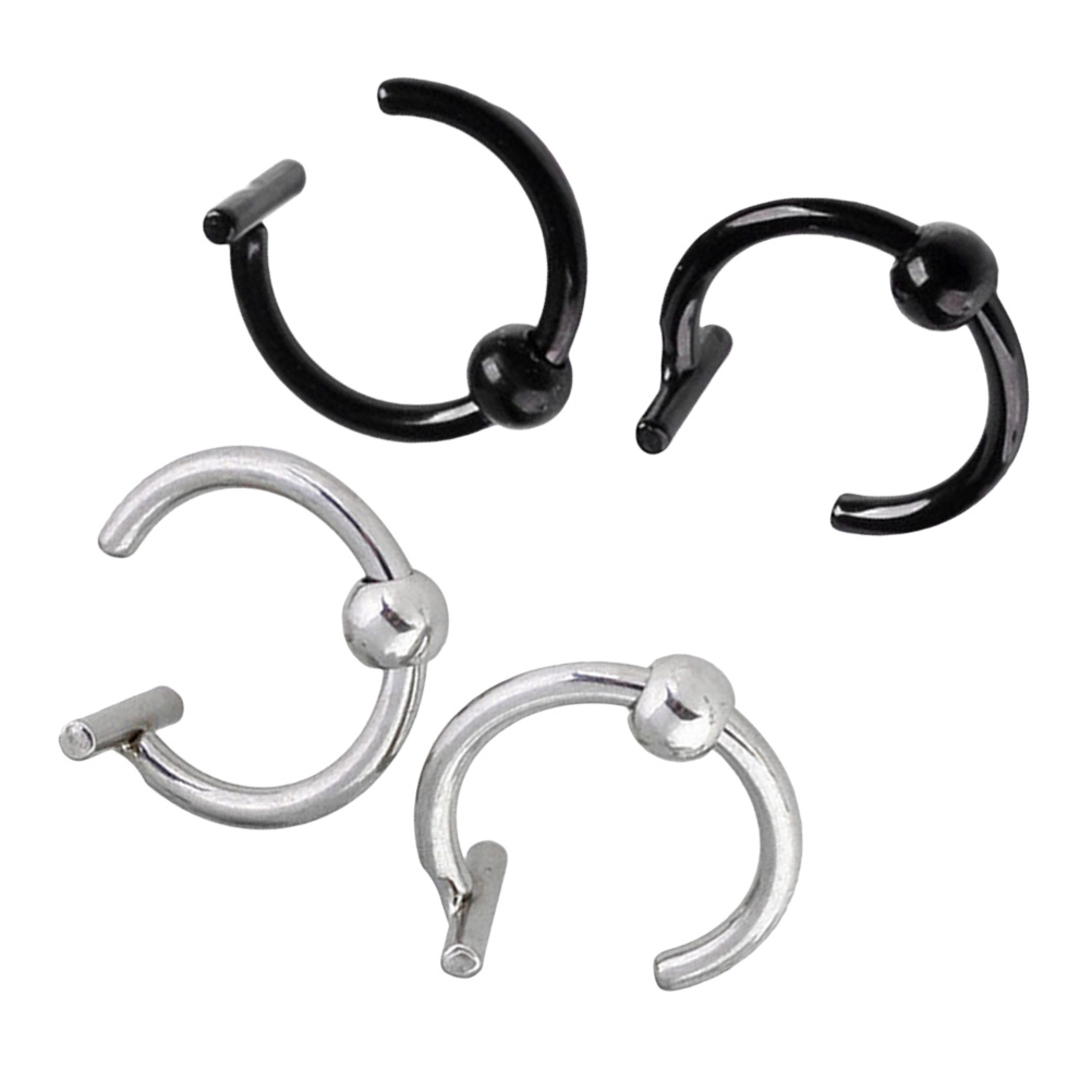 4Pcs Stainless Steel Nose Ring - Men Accessories To Wear ulasan dan harga