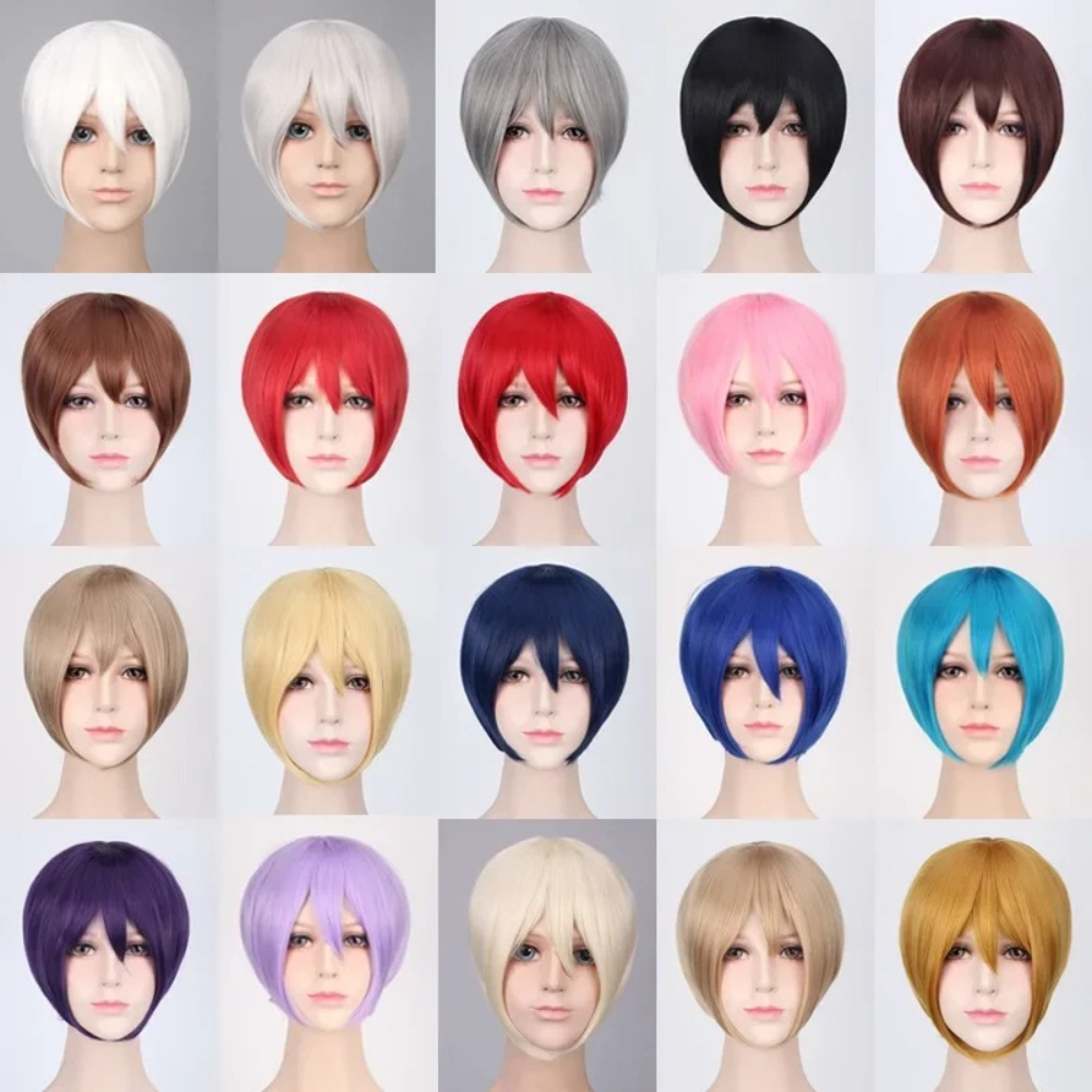 30cm Short Bob Cartoon Cosplay - Men Accessories H&M ulasan dan harga